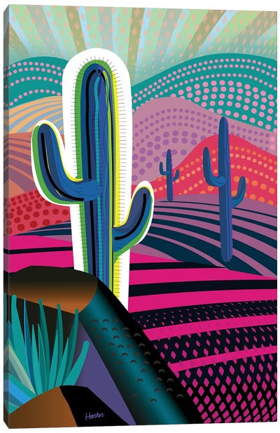 Saguaro Bright Canvas Art Print - Charles Harker