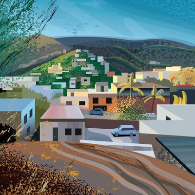 Las Ramblases by Charles Harker multi panel art