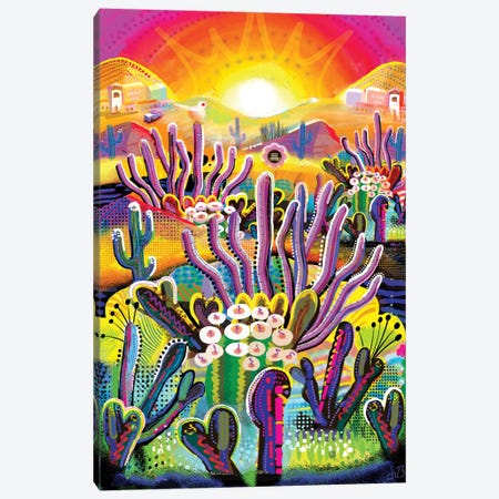 Cool Cactus Canvas Print #HRK324} by Charles Harker Art Print