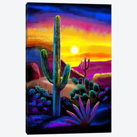 Saguaro National Park Canvas Print #HRK329} by Charles Harker Canvas Wall Art