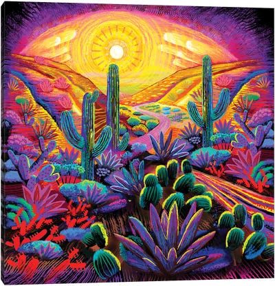Saguaro Park Fantasy Canvas Art Print - Charles Harker