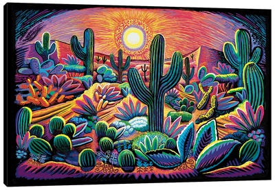 Desert Dopamine Canvas Art Print - Succulent Art