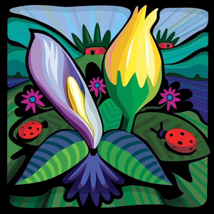 Blooming Flowers, Square by Charles Harker wall art