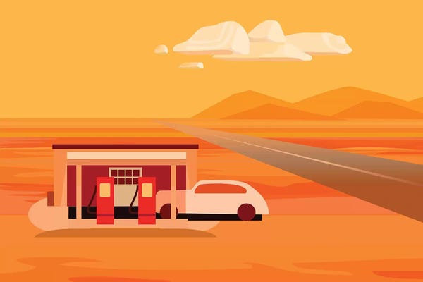 Mesmerizing Digital Artists: Tonopah Gas Station by Charles Harker