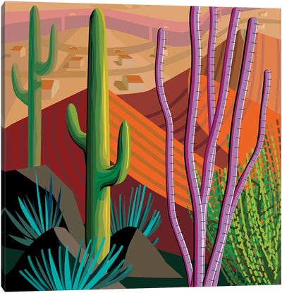 Tucson, Square Canvas Art Print - Charles Harker