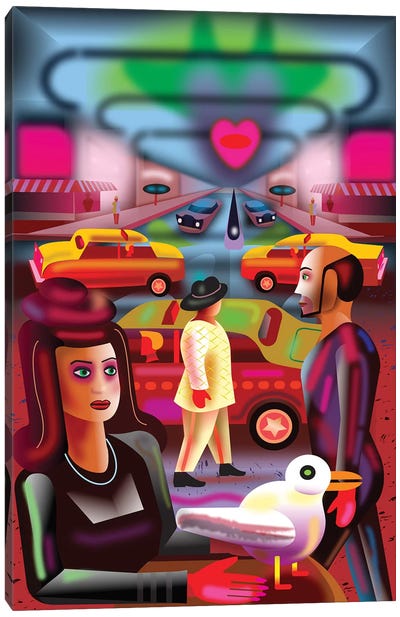 Taxi Stand Canvas Art Print - Charles Harker