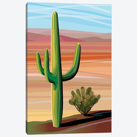 Sonora Desert Saguaro Canvas Print #HRK82} by Charles Harker Art Print