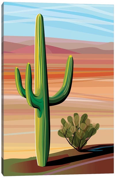 Sonora Desert Saguaro Canvas Art Print - Succulent Art