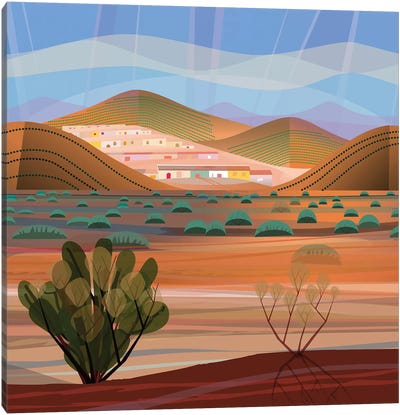 Copper Town, Square Canvas Art Print - Desert Art