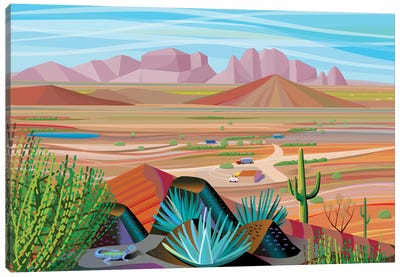 West Of Phoenix Canvas Art Print - Succulent Art