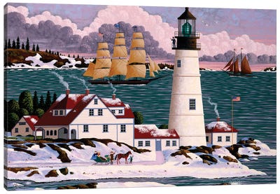 Portland Head Light Canvas Art Print - Maine Art