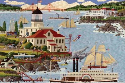 Pt Bonita Light by Heronim framed canvas print