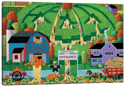 Pumpkin Maze Canvas Art Print - Heronim
