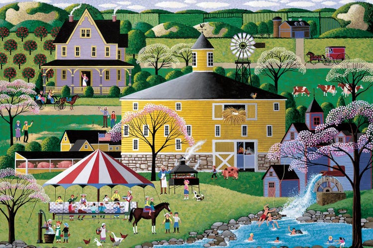 Barbeque At The Round Barn by Heronim wall art