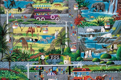 San Diego Zoo Mural Art Canvas Print - Right Panel - ShopZoo