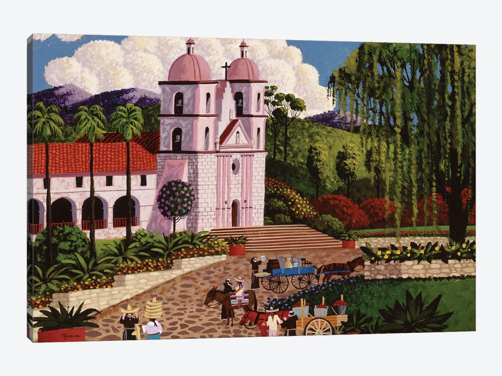 Santa Barbara Mission by Heronim 1-piece Canvas Wall Art