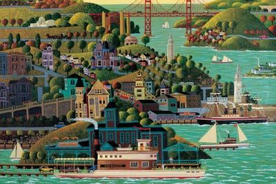 Sausalito Ferry by Heronim framed canvas print
