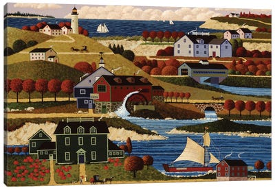 Seaport Village Canvas Art Print - Heronim