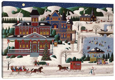 The Candlelight Inn Canvas Art Print - Christmas Scenes