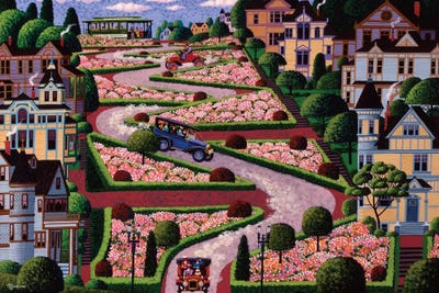 The Crookedest Street In The World by Heronim framed canvas print