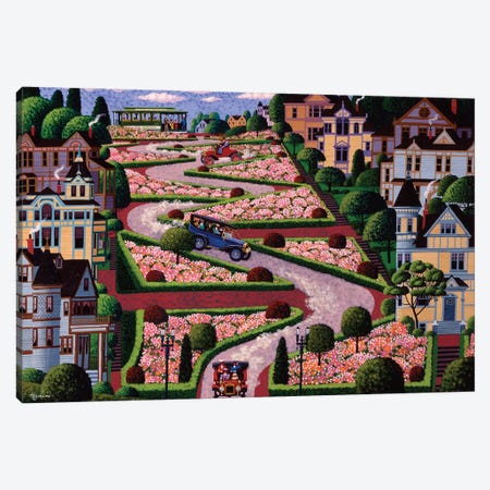 The Crookedest Street In The World Canvas Print #HRN140} by Heronim Canvas Art