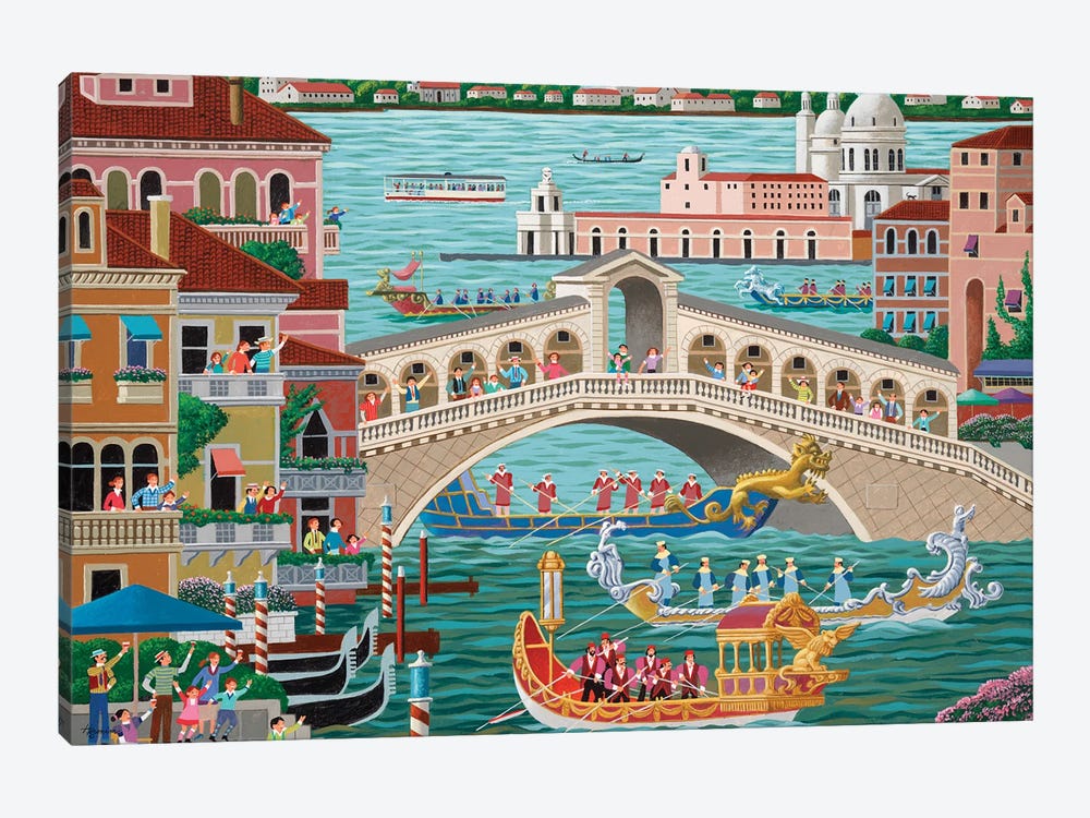 Venice Boat Parade by Heronim 1-piece Canvas Art Print