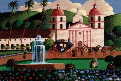 Visit To The Mission by Heronim framed canvas print