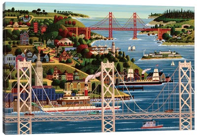 Bridges Of San Francisco Canvas Art Print - Heronim