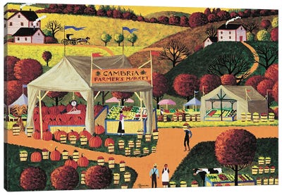 Cambria Farmers Market Canvas Art Print - Pumpkins