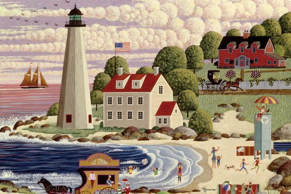 Lighthouses: Cape Cod Beach Party by Heronim
