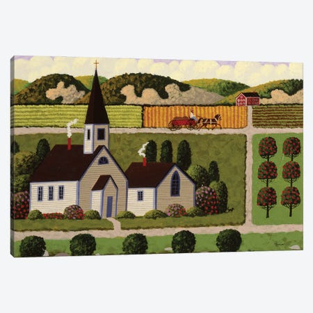 Country Church Canvas Print #HRN32} by Heronim Art Print