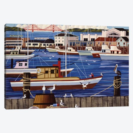 Fishermans Wharf Canvas Print #HRN42} by Heronim Canvas Wall Art