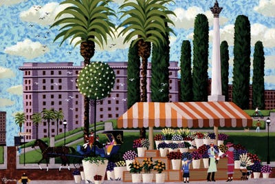 Flowers At Union Square by Heronim framed canvas print