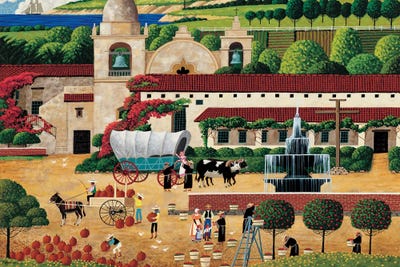 Harvest At The Mission by Heronim framed canvas print