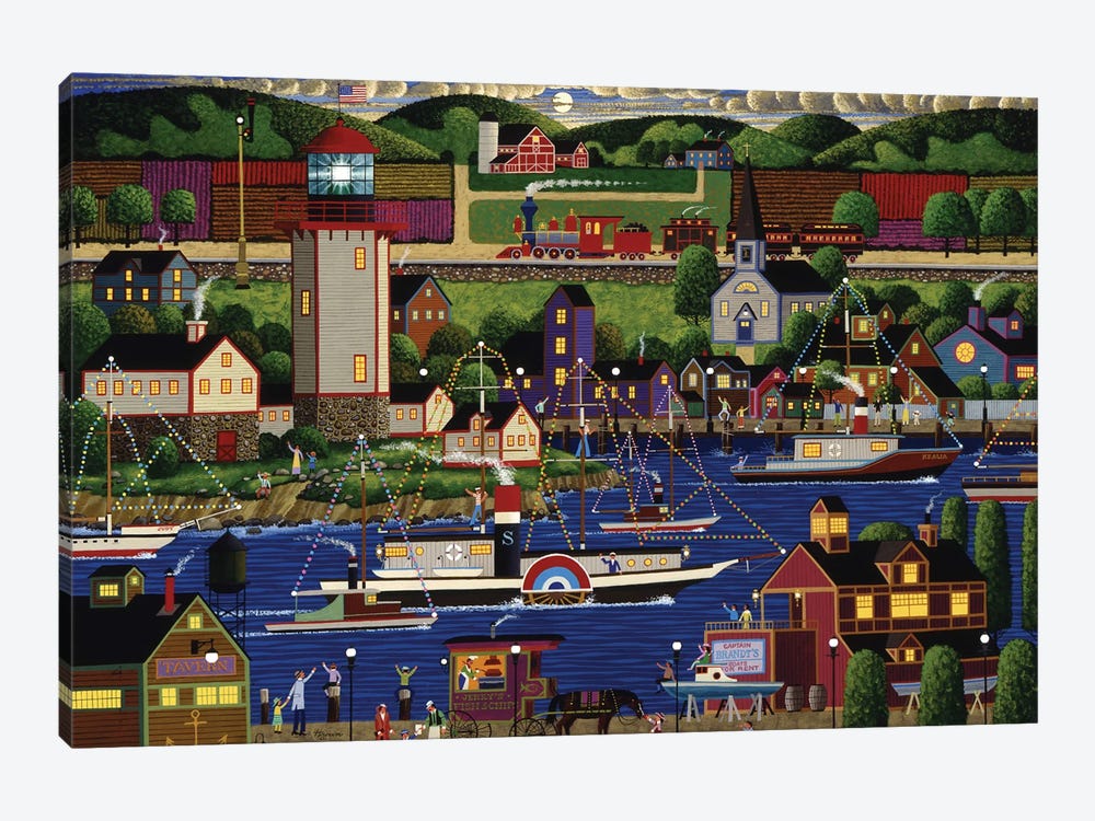 Holiday Boat Parade by Heronim 1-piece Canvas Print