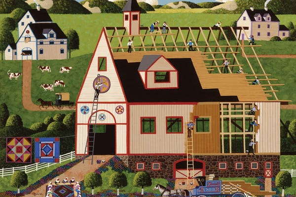 Amish Barn Building