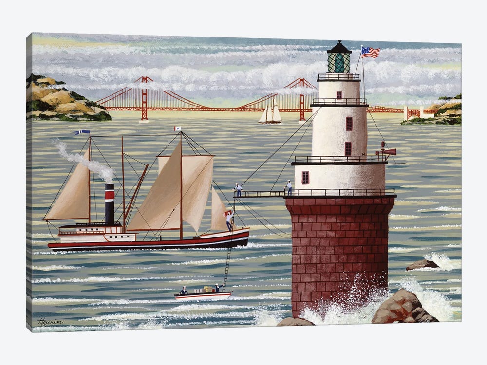 Lighthouse Repairs by Heronim 1-piece Canvas Artwork
