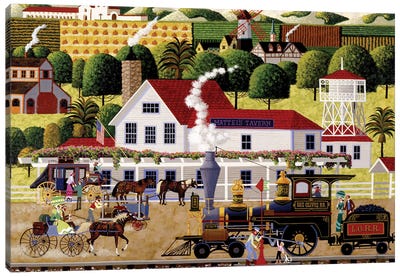 Matteis Tavern Canvas Art Print - Train Art