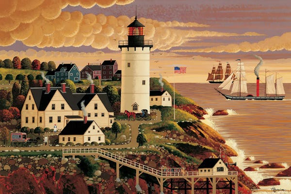 Maine: Morning In Maine by Heronim