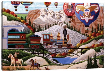 Mt Rushmore Boy Scout Version Canvas Art Print - Hot Air Balloon Art
