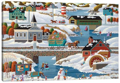 New England Winter Canvas Art Print