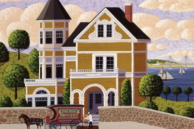 Nob Hill Delivery by Heronim framed canvas print