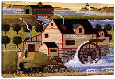 Old Cider Mill Canvas Art Print - Watermill & Windmill Art