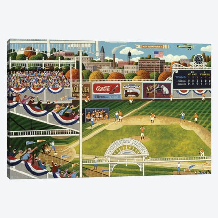 Out At The Old Ball Game Canvas Print #HRN92} by Heronim Canvas Print