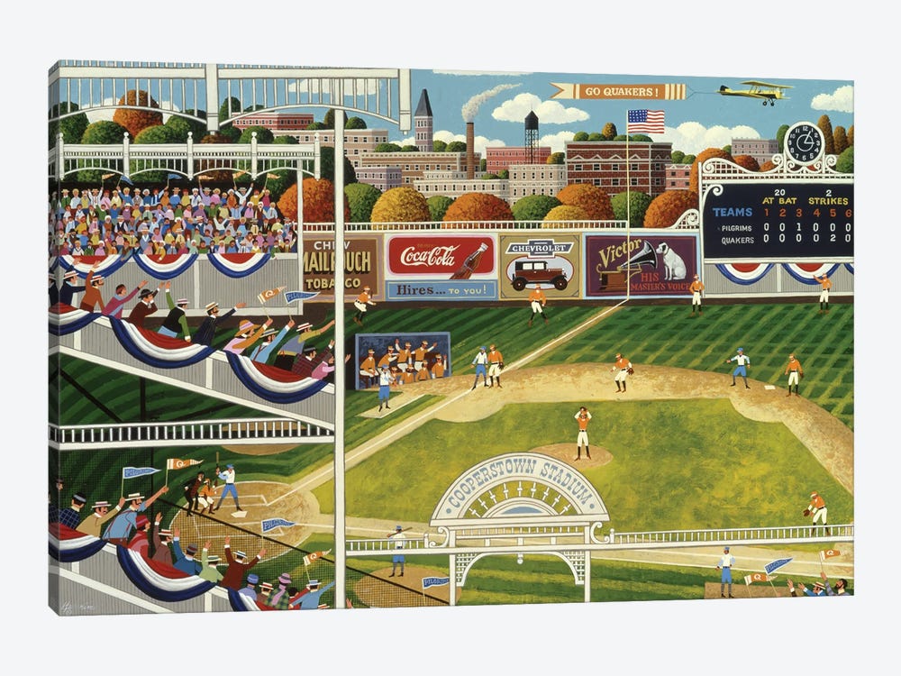 Out At The Old Ball Game 1-piece Canvas Art