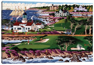 Pacific Grove Golf Course Canvas Art Print - Lighthouse Art