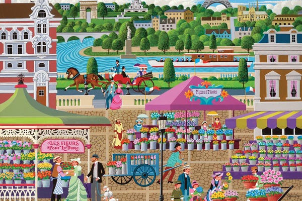 Fine Art Print: Paris Flower Market by Heronim