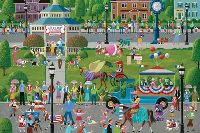 Pet Parade by Heronim framed canvas print