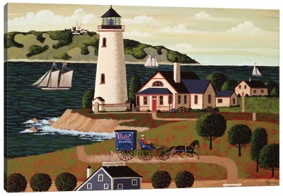 Piedras Blancas Lighthouse Canvas Art Print - Heronim