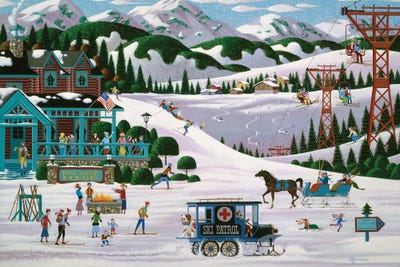 Pine Ridge Lodge by Heronim framed canvas print